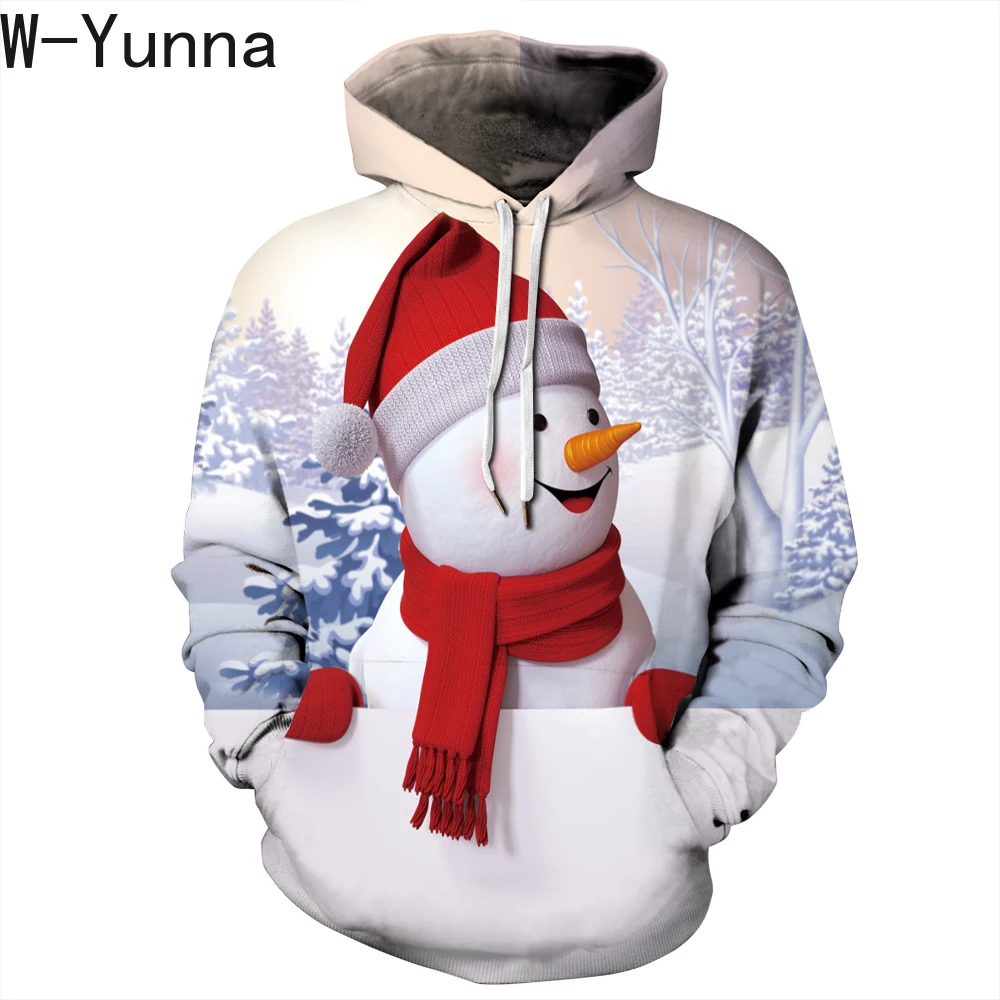 W-Yunna новинка 2019 года свободная толстовка с капюшоном и принтом в виде