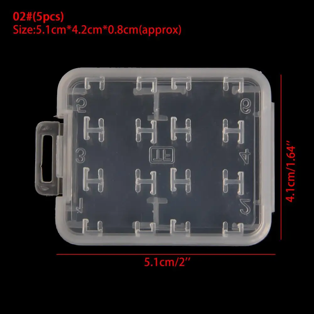 10 шт пластиковый прозрачный стандартный SD SDHC кошелек с отделами для Карт Коробка для хранения