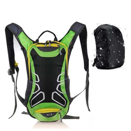 Green NEWBOLER 15L велосипедная сумка MTB велосипедный рюкзак для верховой езды гидратация рюкзак для уличного спорта водонепроницаемая сумка Велоспорт рюкзак с дождевой крышкой - Цвет: Green