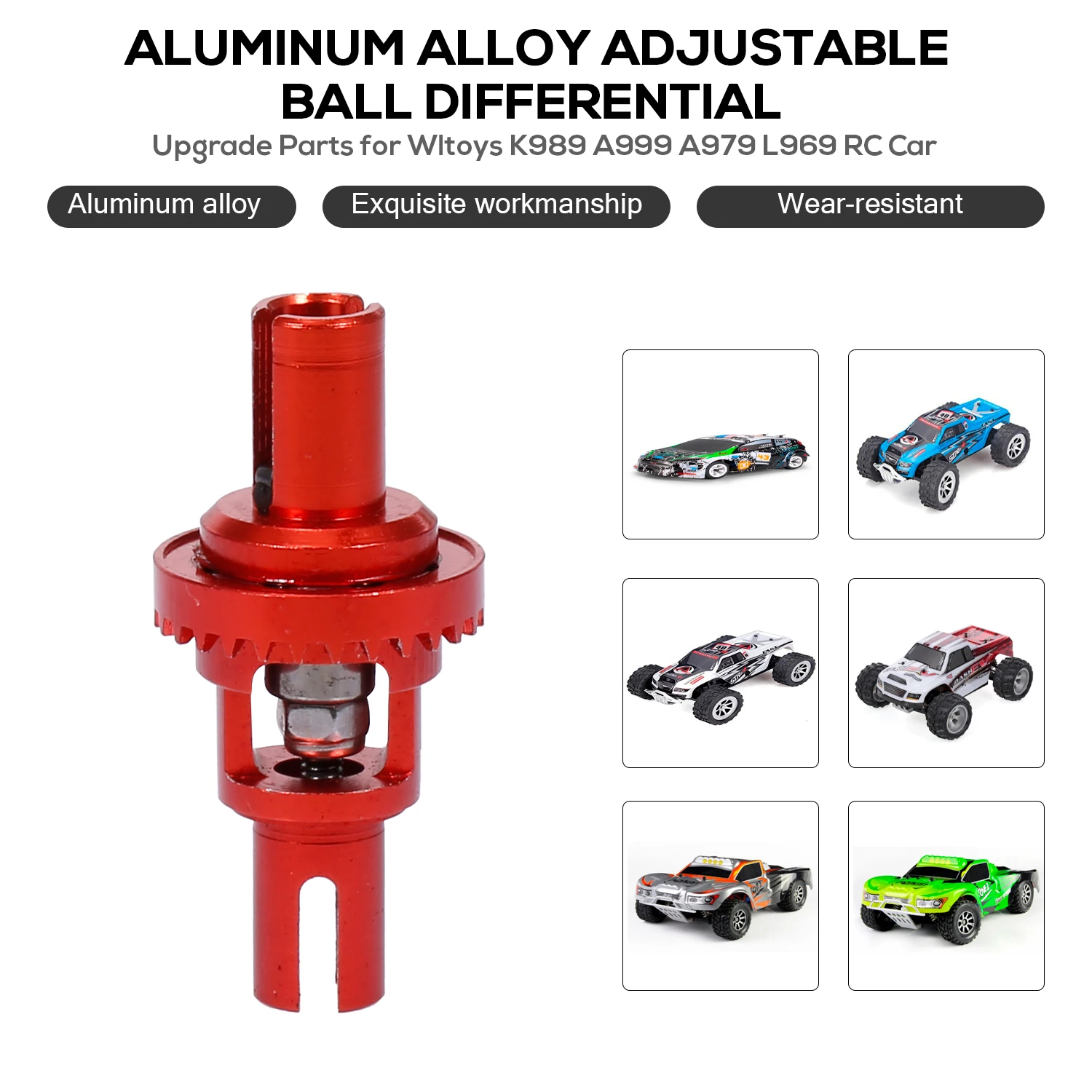 Запасные части для Wltoys K989 A999 A979 L969 Металлический регулируемый дифференциал из