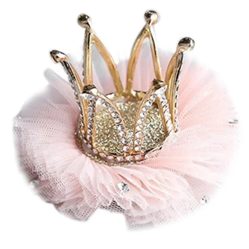 

Children Kidds Girl Princess Rhinestone Crystal Lace Crown Hairpin Clip New Style Gift Decoration Accessory 40JC