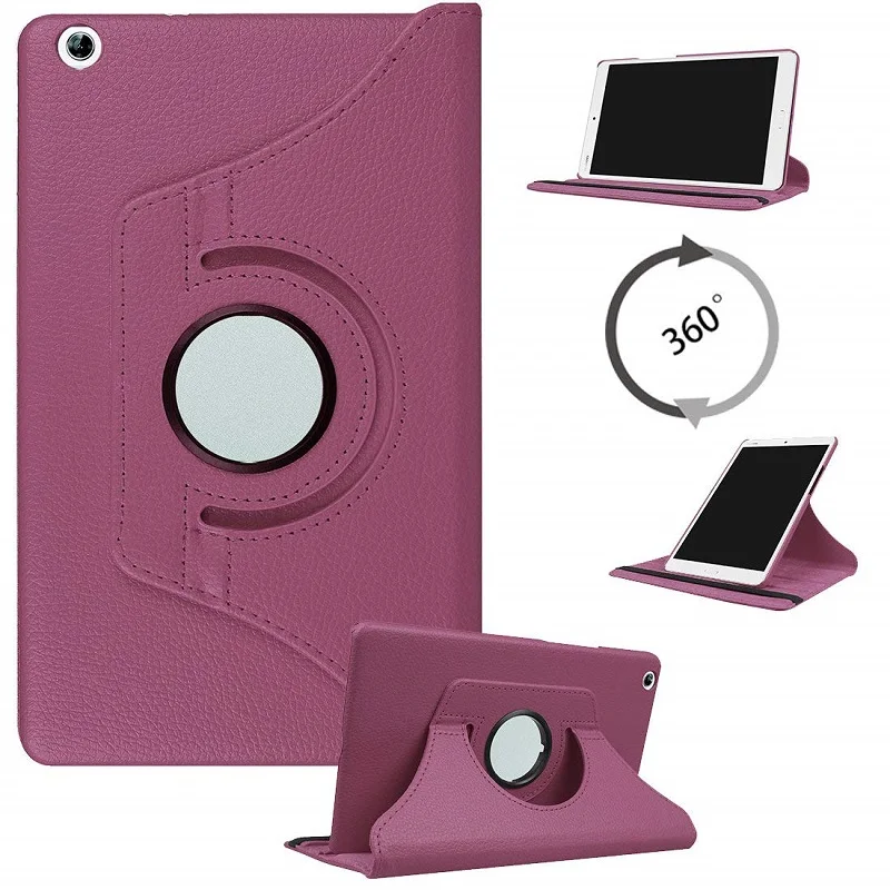 

360 Degree Rotating PU Leather Flip Cover For Huawei MediaPad M3 Lite 8.0 CPN-W09 CPN-AL00 Tablet Stand Folding Folio Case Glass