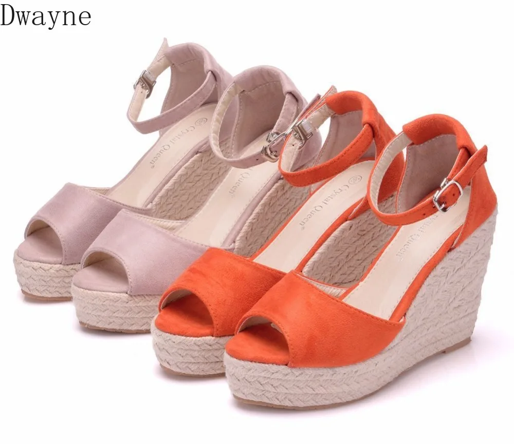 Сандалии на танкетке в богемном стиле женские сандалии пеньковая веревка