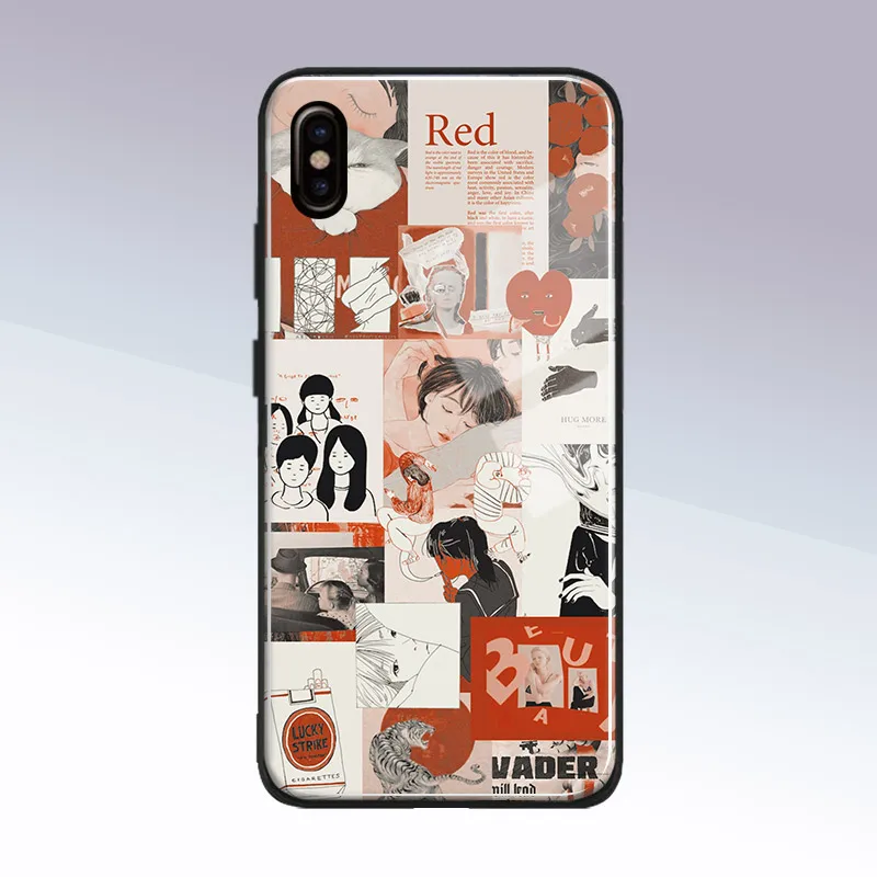 Японский Манга модные коллажи эстетический Мягкий Силиконовый ТПУ чехол для