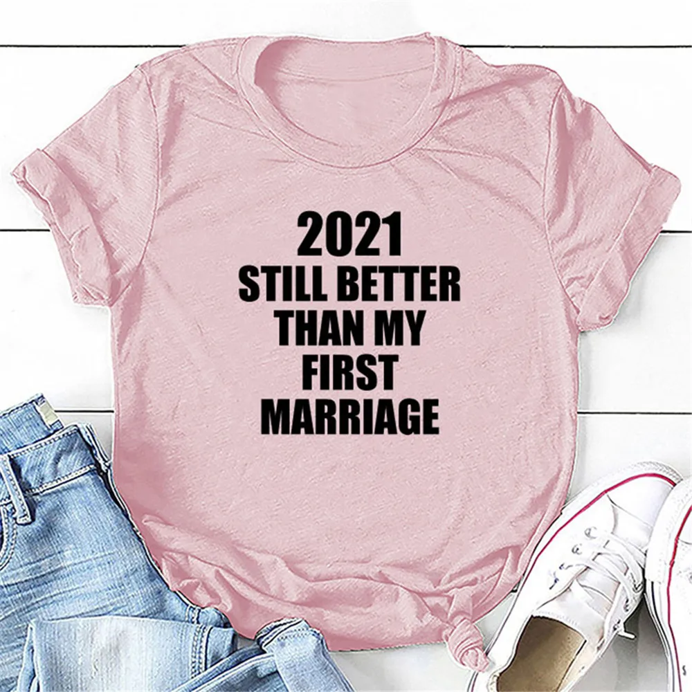 

Женская футболка с надписью «Мой первый брак», размеры до 3XL