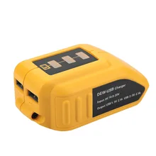 USB Converter Charger For DEWALT 10.8V 12V 18V 20V Li-ion Battery Converter DCB090 USB Device Charging Adapter Power Supply