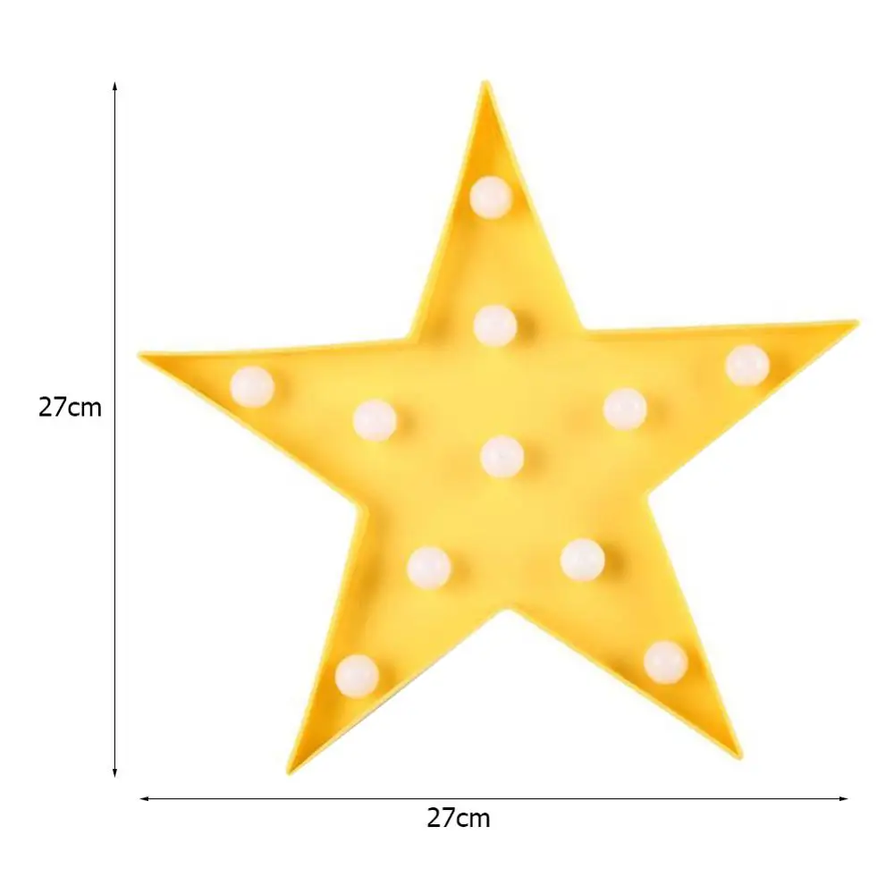 Yellow Star 3D светодиодный Ночной светильник, звездная луна, детская спальня, внутреннее освещение, Декор, лампа для дома, гостиной, спальни, Ночной светильник, креативный подарок - Испускаемый цвет: Yellow Star