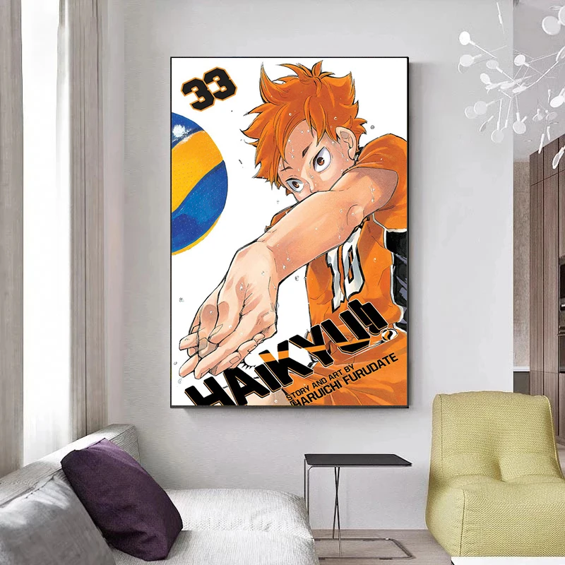 Настенная живопись с волейбольным мальчиком современные аниме плакаты и принты