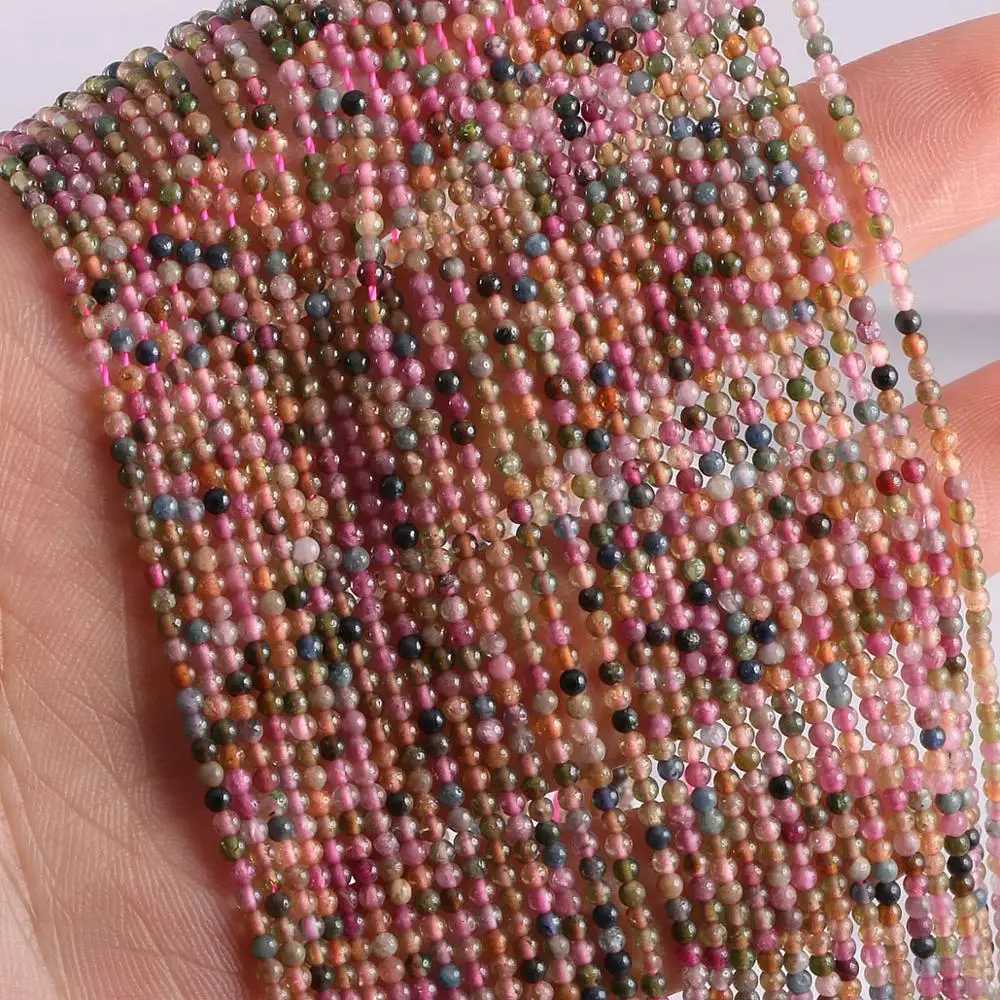 

2020 Новые Оптовые Бусины из натурального камня турмалиновый камень для изготовления ювелирных изделий Бисероплетение DIY аксессуары для бра...