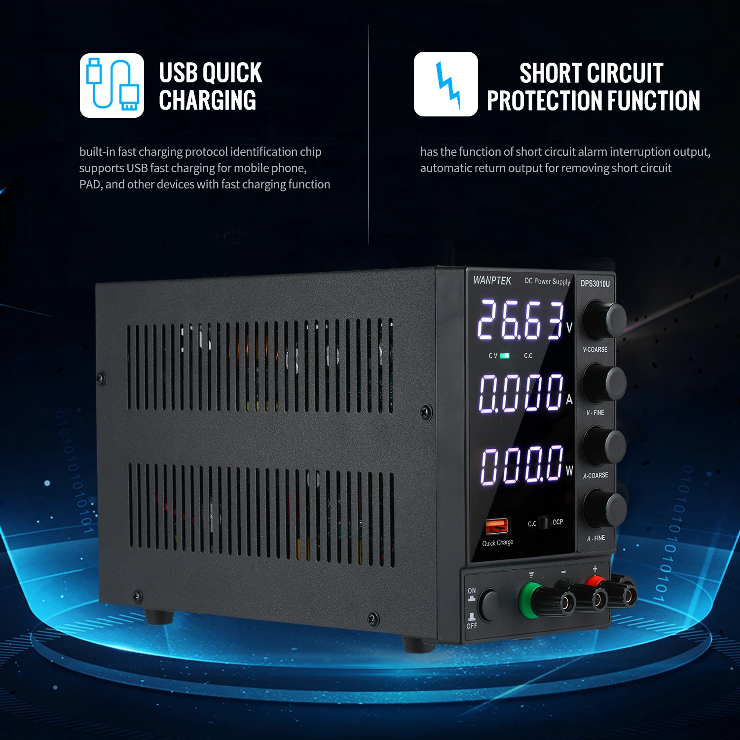 Блок питания WANPTEK DPS3010U 0 30 в 10 А 300 Вт с 4 цифрами Регулируемый мини переменного тока