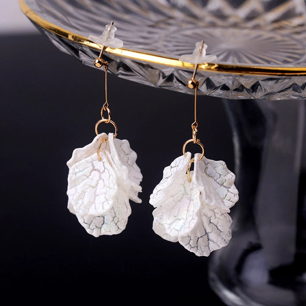 32 Стиль женские модные оболочки акриловый цветок длинные висячие серьги для