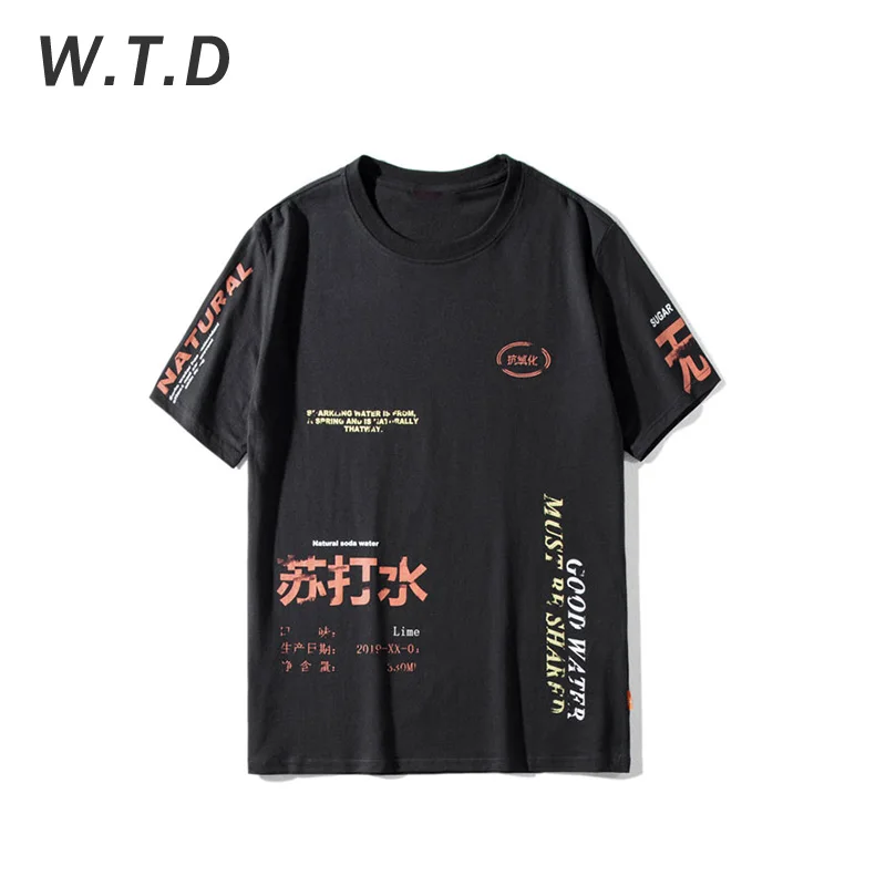 W.T.D 2020 Мужская одежда уличная футболки с принтом содовой воды повседневные