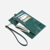 card holder men women pu leather with crocodile pattern wallet id credit card wallet cell phone bag shoulder pocket wallet