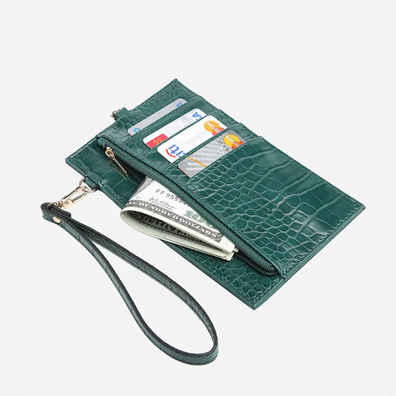 Card Holder Men Women PU Leather With Crocodile Pattern Wallet ID Credit Cell Phone Bag Shoulder Pocket | Багаж и сумки