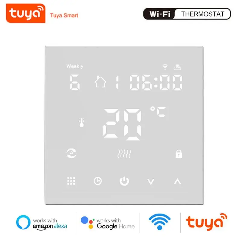 

Умный термостат Tuya, Wi-Fi, регулятор температуры для водяного/электрического теплого пола/газового бойлера, для Alexa Google Home