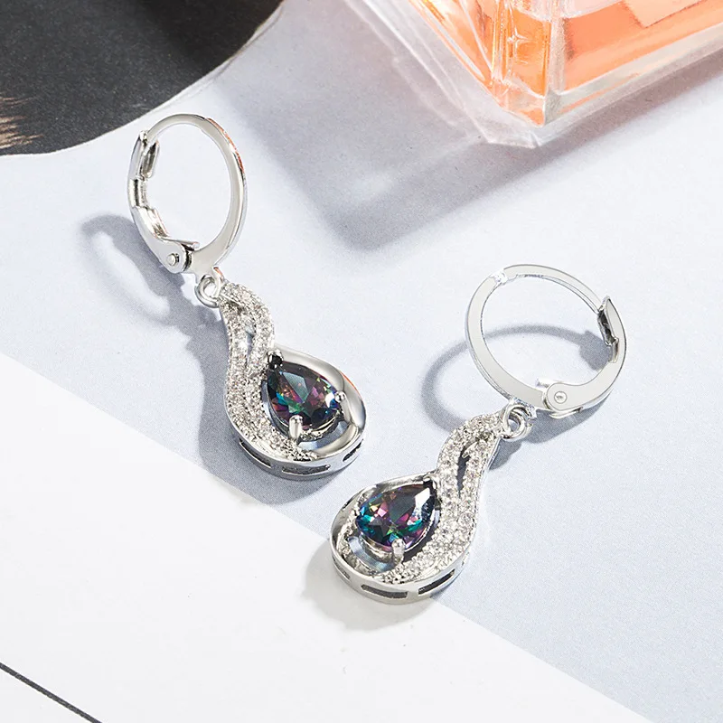 

Sterling Silver 925 Earring Jewerly Drop Earring for Women Orecchini Aretes De Mujer Fine Jewelry Topaz Gemstone Drop Earrings