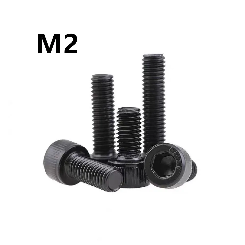 

500PCS M2x3/4/5/6/8/10/12/14/16/20mm GB70.1 DIN912 Black 304 stainless steel Hex Socket Cap Head Screw Bolt Furniture Fastener