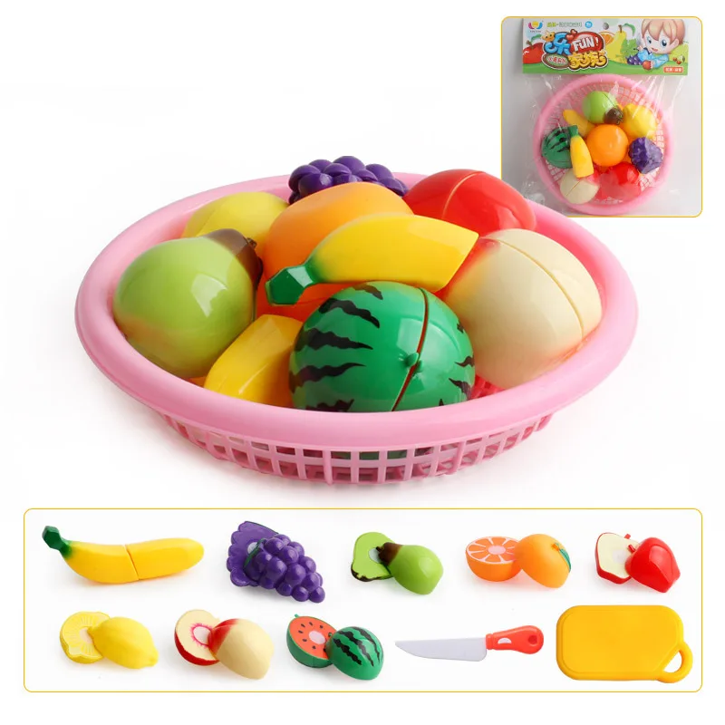 Fruit Детский кухонный набор, игрушки, пластиковая игрушка для еды, вырезание овощей, вырезание фруктов, кондитерские изделия, Обучающие ролевые игры, безопасные милые игрушки для девочек, подарок - Цвет: Fruit