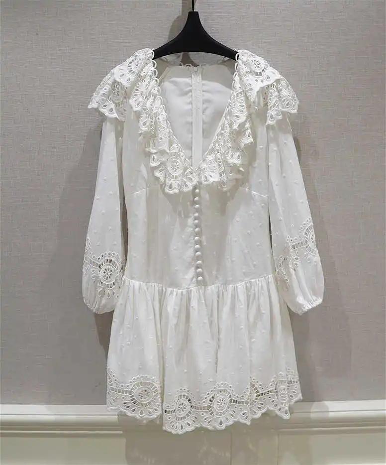 

Женское мини-платье с длинным рукавом, V-образным вырезом