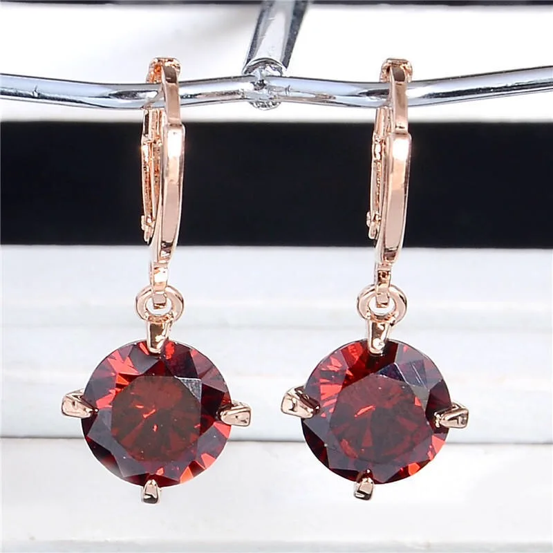 Женские классические серьги подвески MENGYI розовое золото геометрические круглые