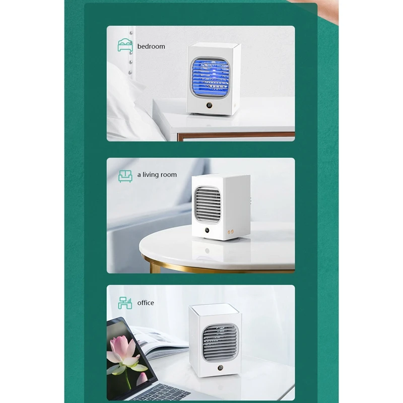 

Mini Air Cooler Personal Space Super Quiet Desk Fan with 3 Speeds for Home Office Room Air Conditioner Fan