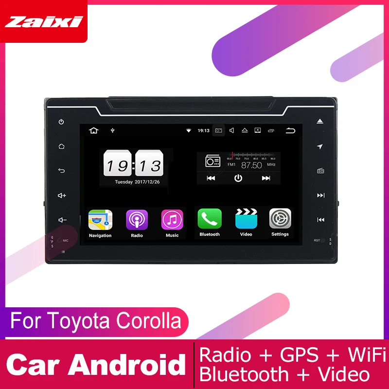 ZaiXi android автомобильный dvd gps мультимедийный плеер для Toyota Corolla 2016 ~ 2019 Навигатор
