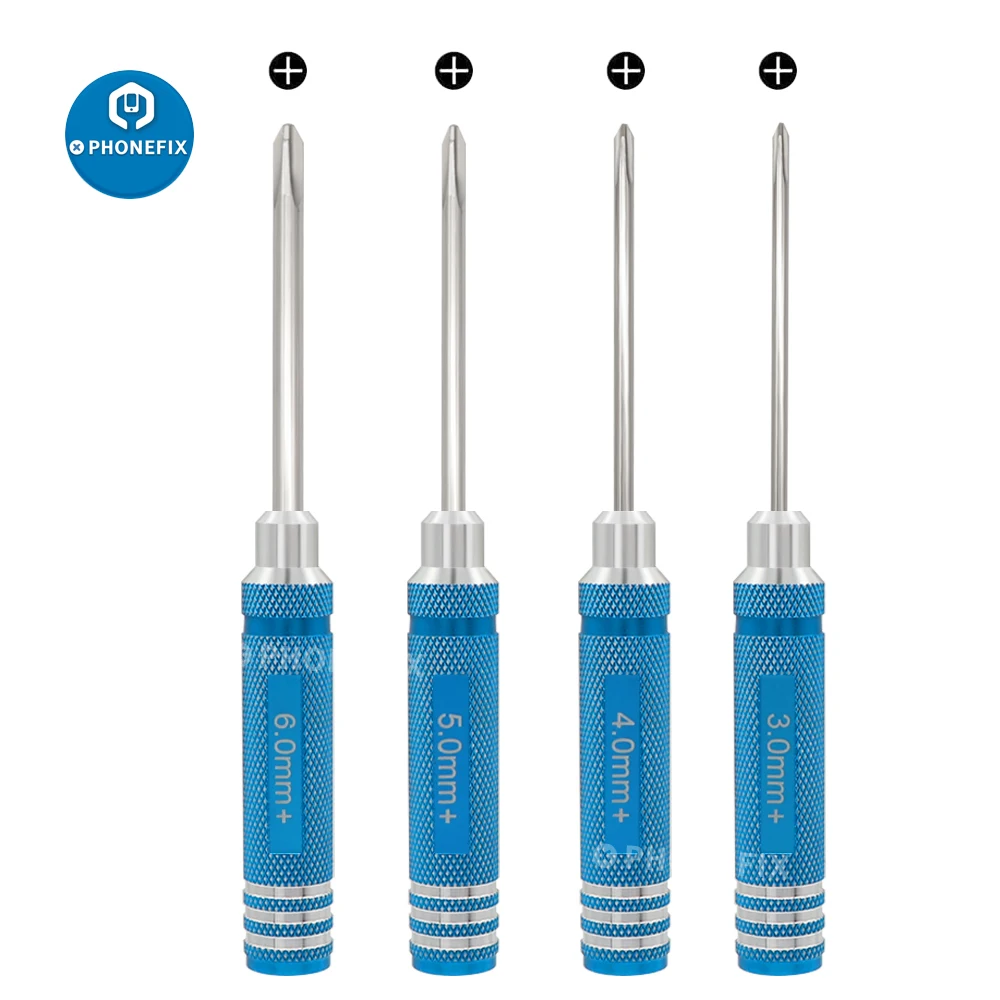4Pcs 3/4/5/6mm Cross Head Screwdriver Screw Drivers Allen Wrench Repair Tool Set for Multi-Axis FPV Racing Drone RC Helicopter