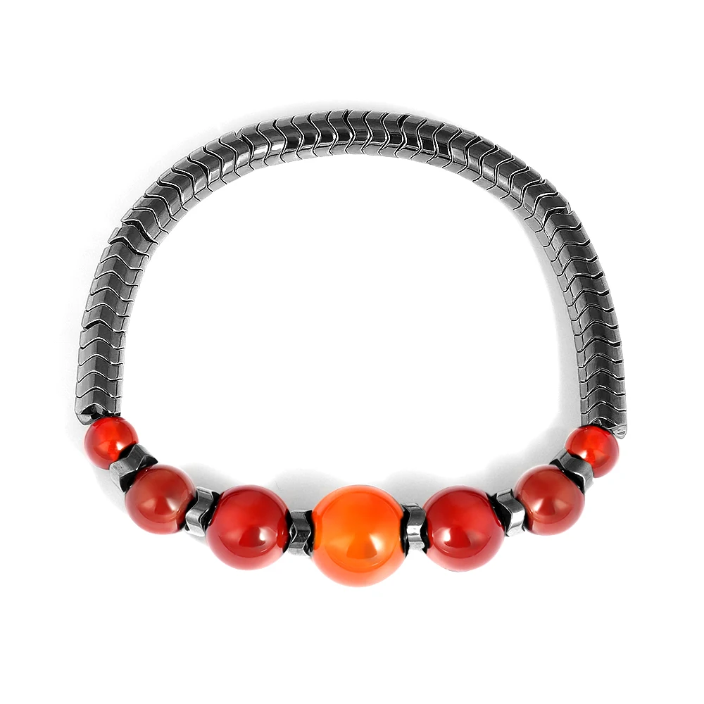 

New Couples Colorful Natural Lava Stone Tiger Eye Beaded Yoga Stainless Steel Bracelets For Men Women Elastic Rope Jewelry