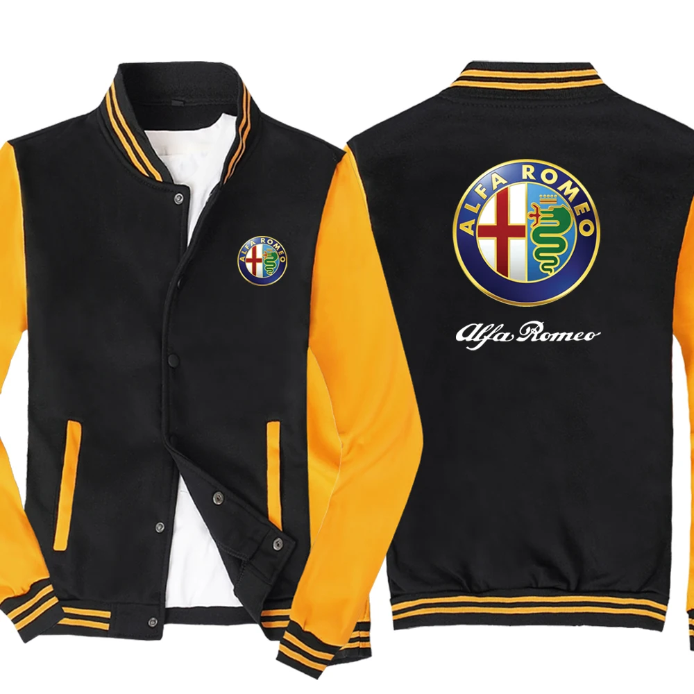 

NEW Fashion Spring Autumn Men Alfa Romeo Logo Baseball Jacket Sportswear Casual Sweatshirt Hip Hop Harajuku Uniform 3 Colors