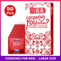 50pcs large size condoms 55mm penis sleeve thai natural latex adult sex product for men big dick safe contraception couples