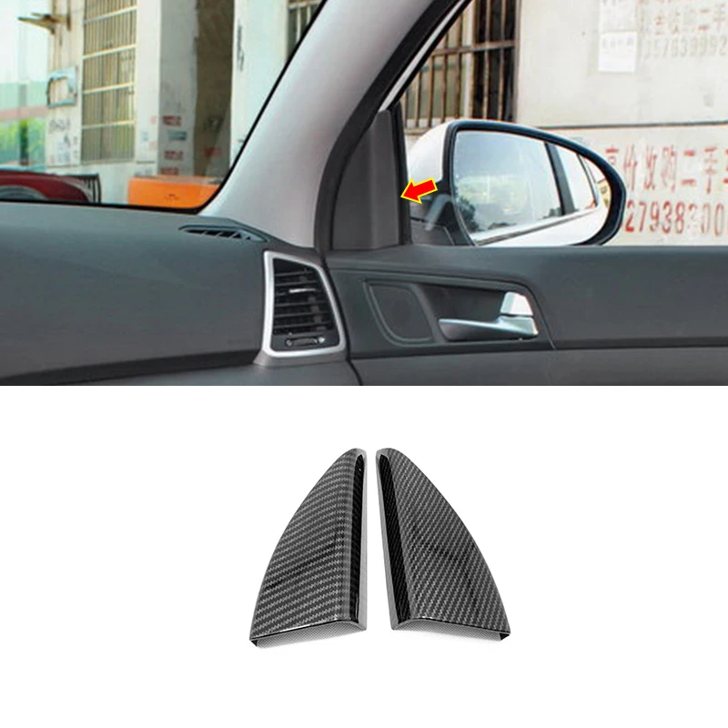 

For Hyundai Tucson 2015-2020 Accessories ABS Carbon fiber Car interior A-pillar Speaker horn ring Cover Trim Car Styling 2pcs