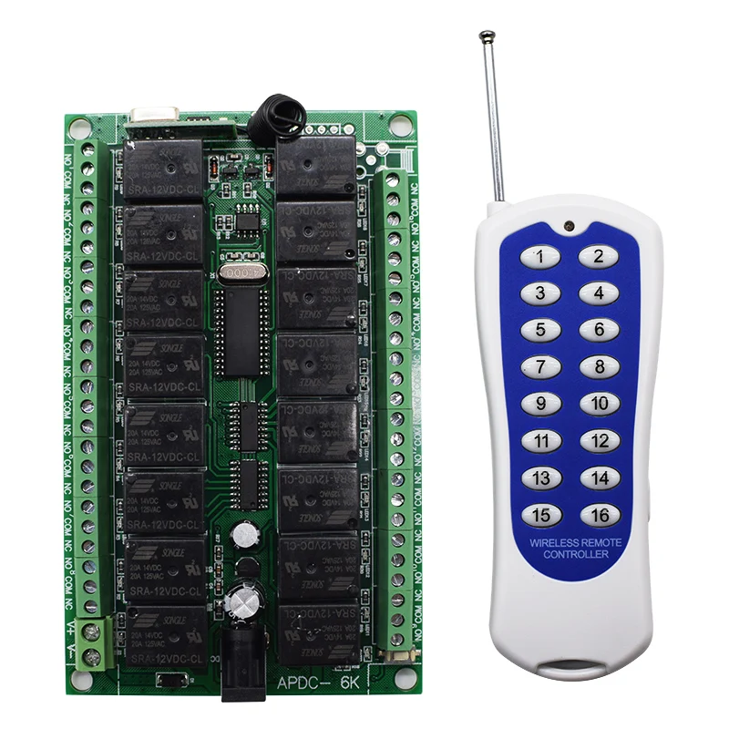 433 92 MHz DC 12V 16 CH каналы 16CH RF беспроводной переключатель системы дистанционного