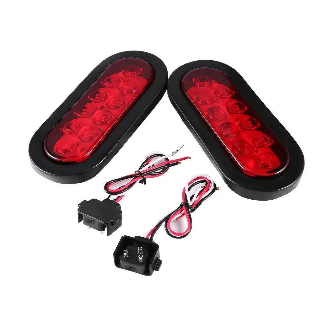 

OUTAD Red Oval LED Turn Signal Parking Light for Truck Trailer Tail Light Waterproof Caravan Lorry Side Clearance Marker Lamp