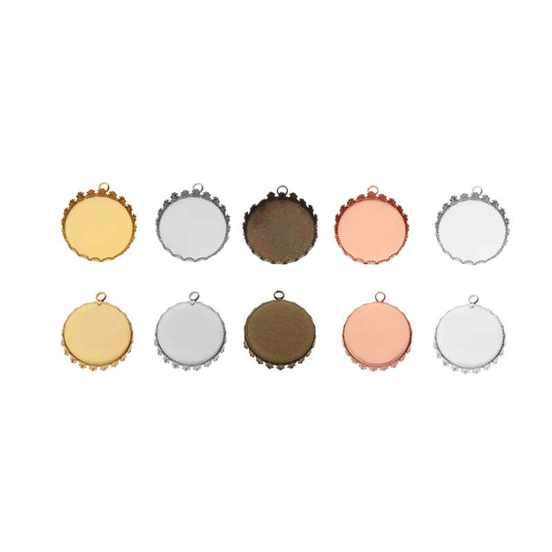 

Основа для кабошона 10 шт., пустые круглые подвески для ожерелья «сделай сам», аксессуары для изготовления украшений, 20/25 мм