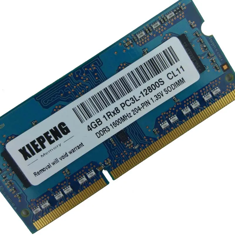Оперативная память для ноутбука 4 Гб 1Rx8 PC3L 12800S SODIMM 8G DDR3L 1600 МГц RAM ASUS A4310 B1 A4110 ET2040INK