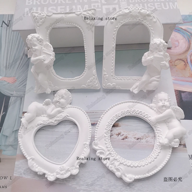 Angel Baby Frame ароматический гипсовый гипс для украшения дома фоторамка помадка торт
