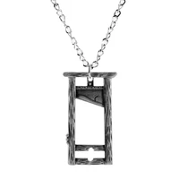 vintage guillotine necklace men vintage gate french revolution creepy art pendant necklace hollow jewelry gifts