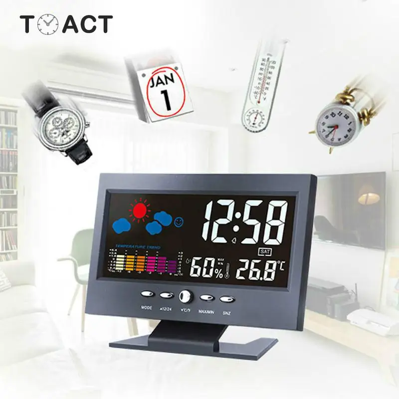 Настольные будильники цифровые настольные гигрометр температурный дисплей