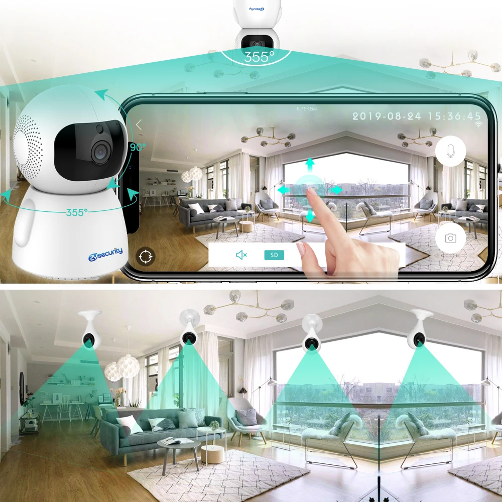 1080p WiFi камера умная беспроводная домашняя камера с автоматическим отслеживанием кабель для камеры CCTV IP камера PTZ iCSee