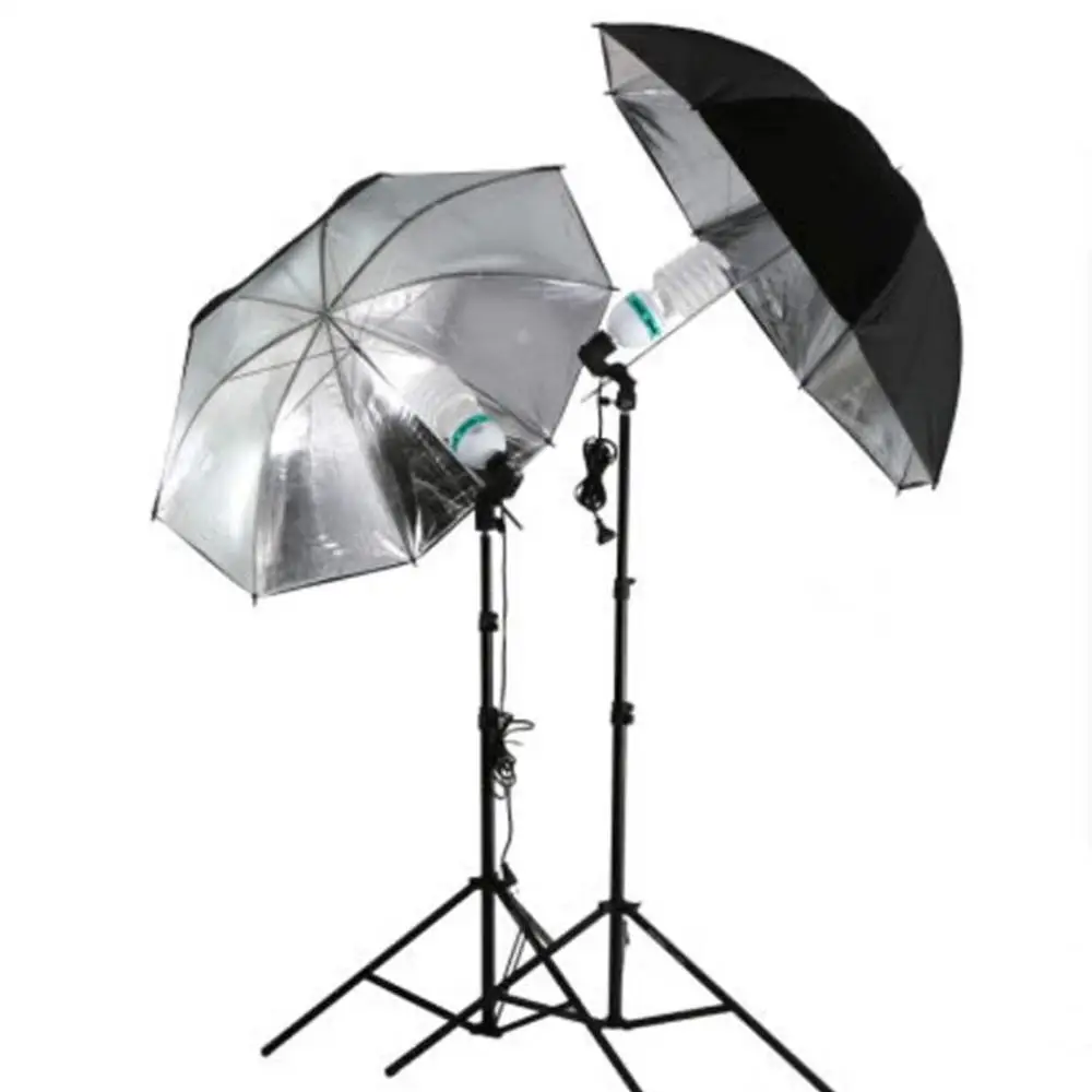 

83cm 33" Photo Studio Flash Light Grained Black Silver Umbrella Reflective Reflector Wholesale dropshipping