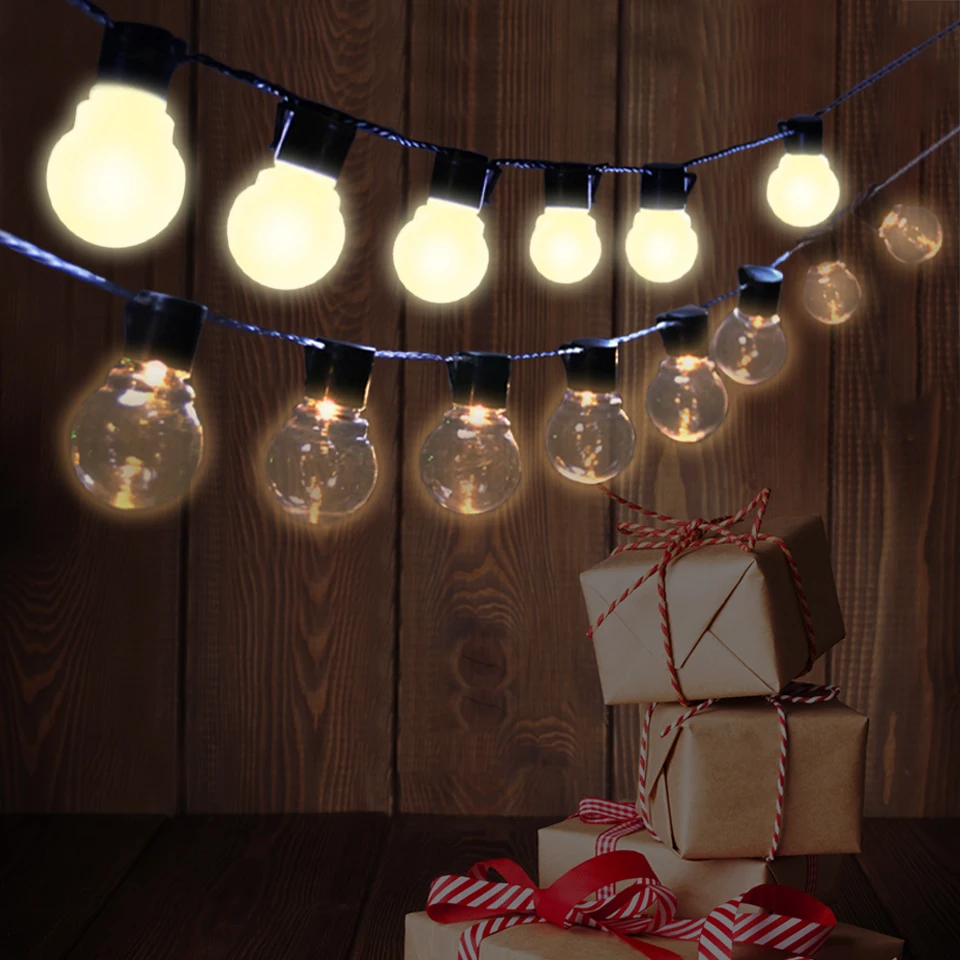 G50 светодиодная гирлянда с круглыми шариками цепочка для украшения сада наружное