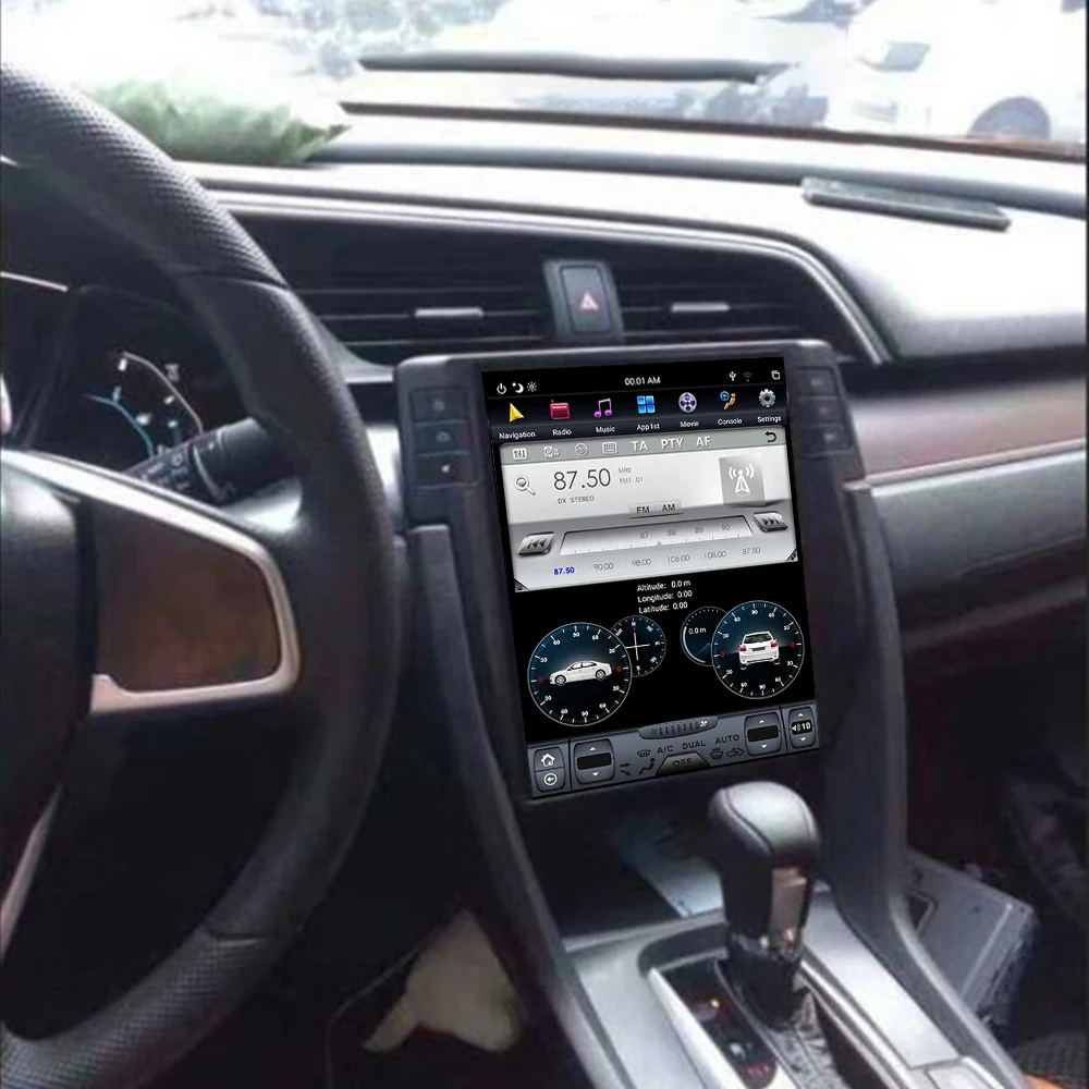 

ZJCGO Car Multimedia Player Stereo GPS DVD Radio Navigation Android Screen System for Honda Civic FC FK 2016~2020