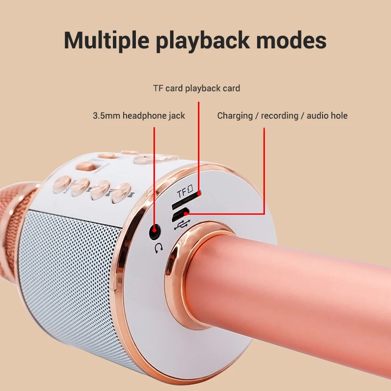 

Newly Bluetooth Karaoke Microphone Wireless Handheld Microphone for Music Playing Singing Speaker Player BN99