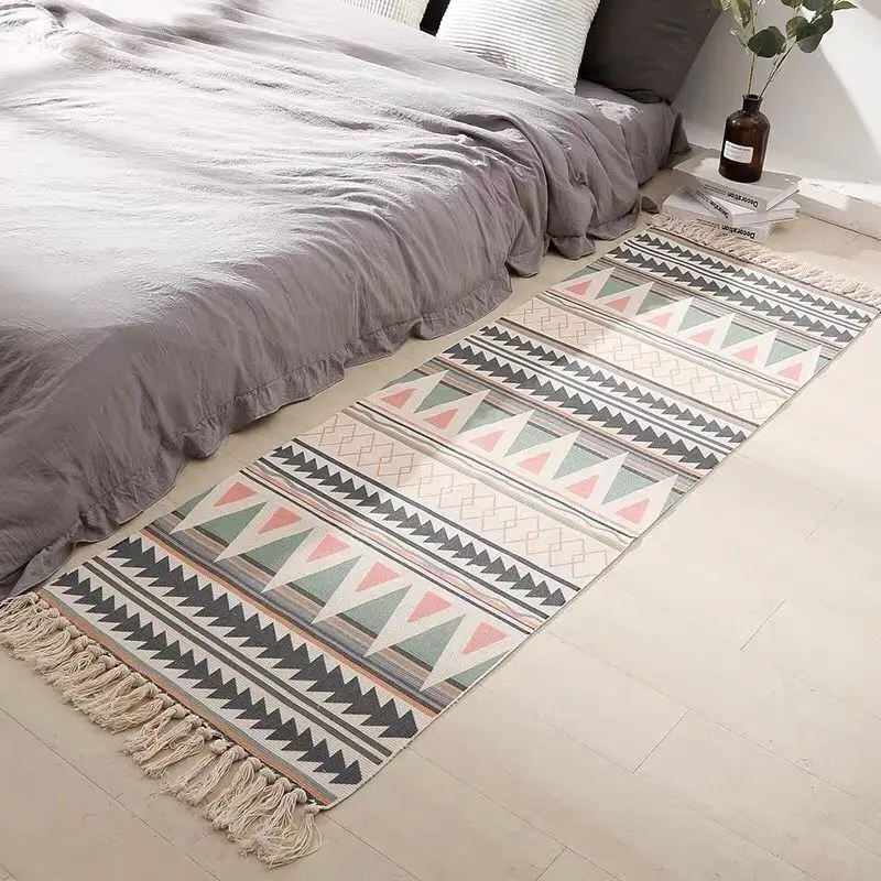 Кухонный коврик с кисточками тканый для гостиной прихожей небольшие хлопковые