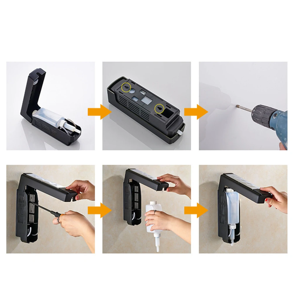 Диспенсер для жидкого мыла ванной комнаты в отеле пластиковый дозатор настенный