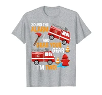 sound the alarm grab your gear fire truck 2nd birthday t shirt