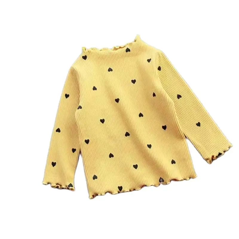 

New 100% Cotton Girls T-Shirt Baby Kids Turtleneck Bottoming Shirt for Children Clothes New Spring Girl fall clothes for kids