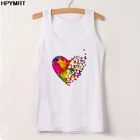Майка женская с принтом love, пикантный белый Повседневный Свободный Топ в стиле Харадзюку, без рукавов, на лето