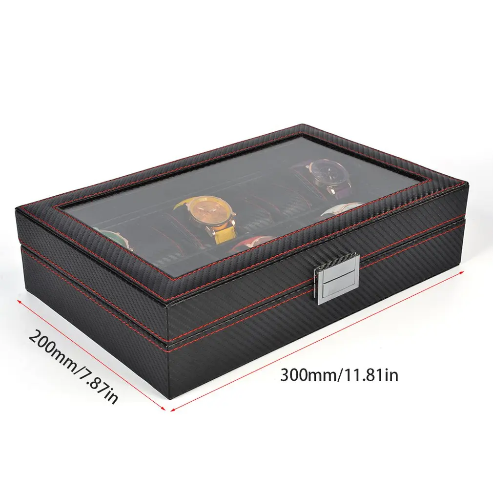 

12 Grids Watch Box Storage Fiber Luxury Watch Box Jewelry Storage Box Organizer for Rings Bracelet Display Holder Case