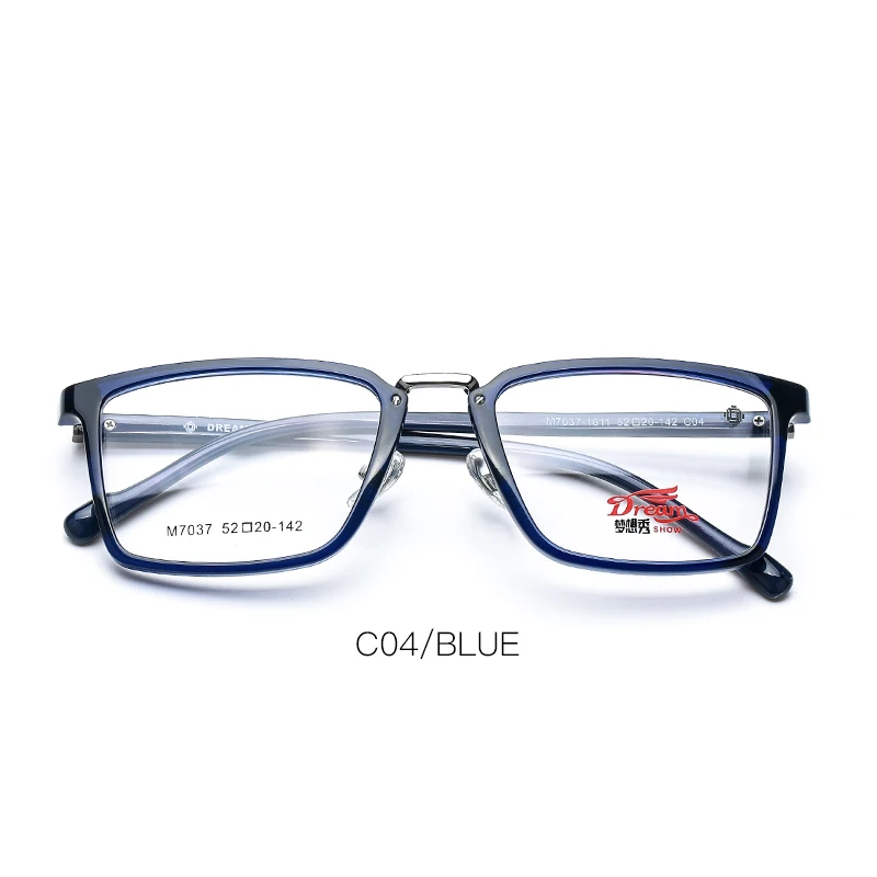 C04 Shiny blue TR90 мужские очки, оправа, квадратные оптические очки, Ретро прозрачные очки для близорукости по рецепту, оправа# M7037 - Цвет оправы: C04 Shiny blue